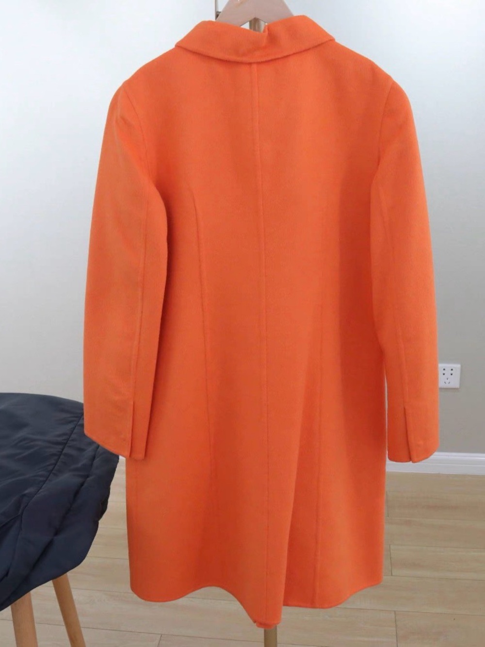 🚩steal Prada Bright Orange Single-Button Wool Trench Coat - Picture 2 of 8